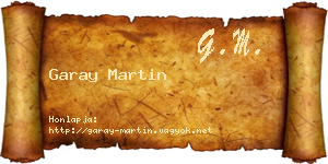 Garay Martin névjegykártya